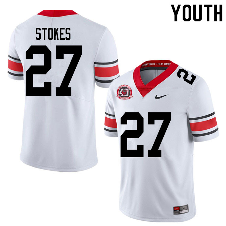 2020 Youth #27 Eric Stokes Georgia Bulldogs 1980 National Champions 40th Anniversary College Footbal